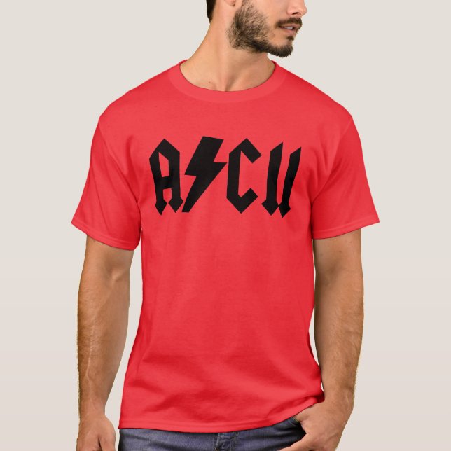 Skjorta för ASCII AC/DC T-shirt (Framsida)