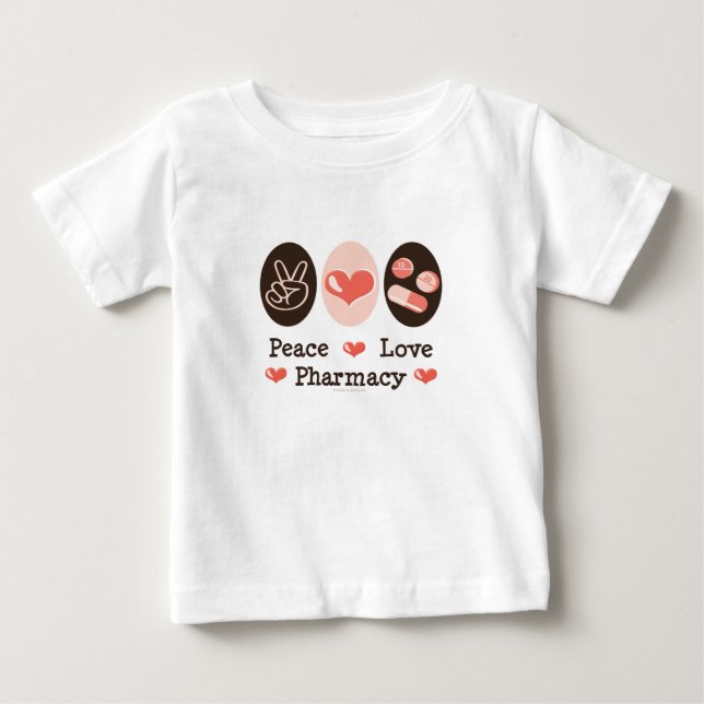 Skjorta för baby T för fredkärlekapotek T-shirt (Framsida)
