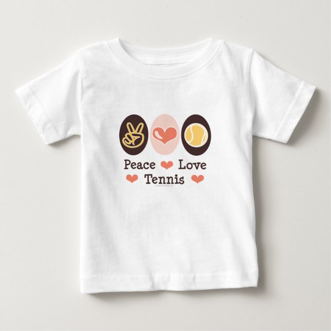 Skjorta för baby T för fredkärlektennis T Shirt (Framsida)