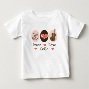 Skjorta för baby T för fredkärlekvioloncell Tee Shirt