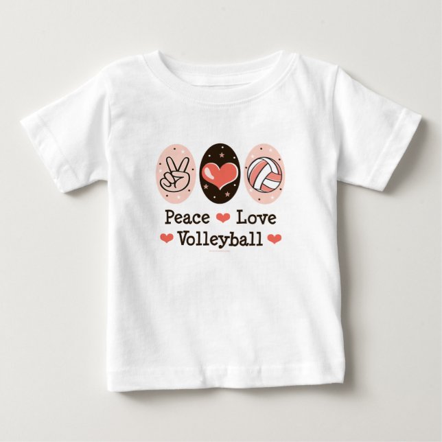 Skjorta för baby T för fredkärlekvolleyboll T-shirt (Framsida)