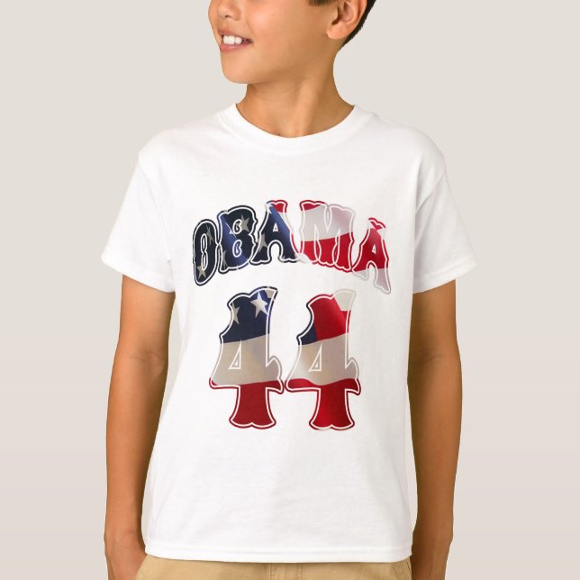 Skjorta för Barack Obama 44 flagga t Shirt (Framsida)
