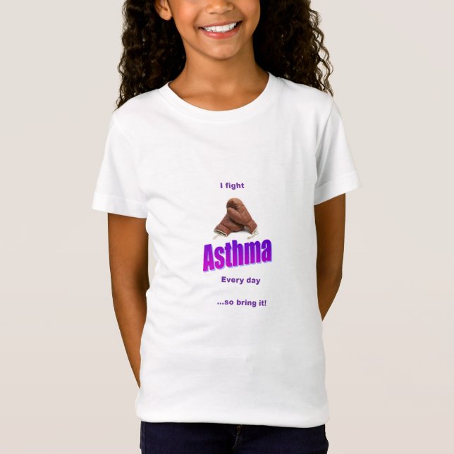 Skjorta för barnastmamedvetenhet tee shirt (Framsida)