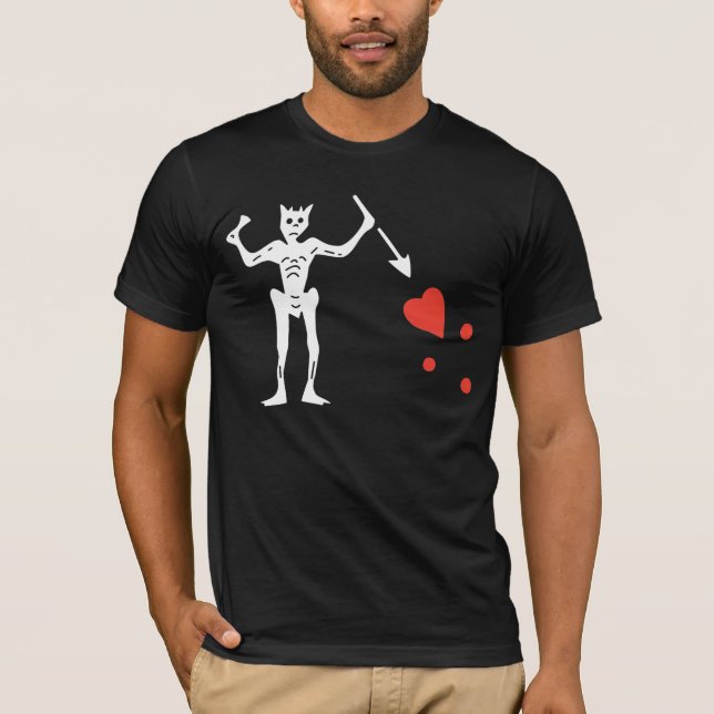 Skjorta för Blackbeard flagga T T-shirt (Framsida)