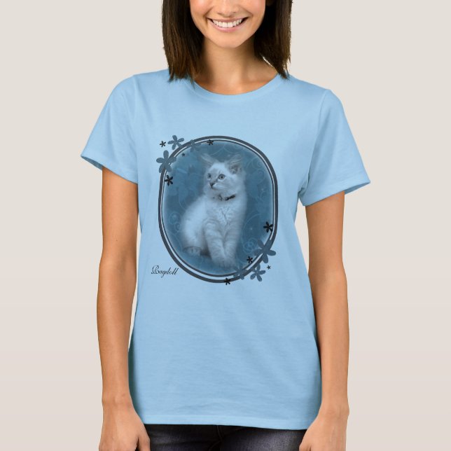 skjorta för blåttragdollkattunge t t-shirt (Framsida)