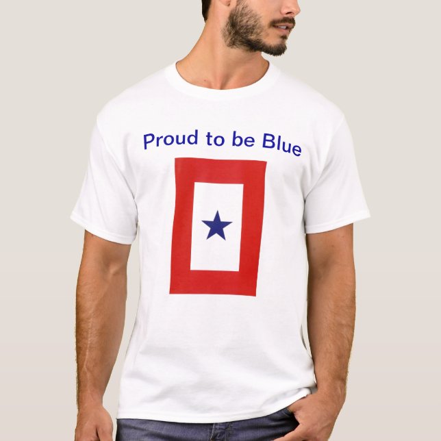 Skjorta för blåttstjärnaflagga tee shirt (Framsida)