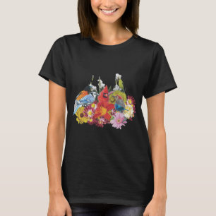 skjorta för blomma-/fågelmedleyutslagsplats t-shirt