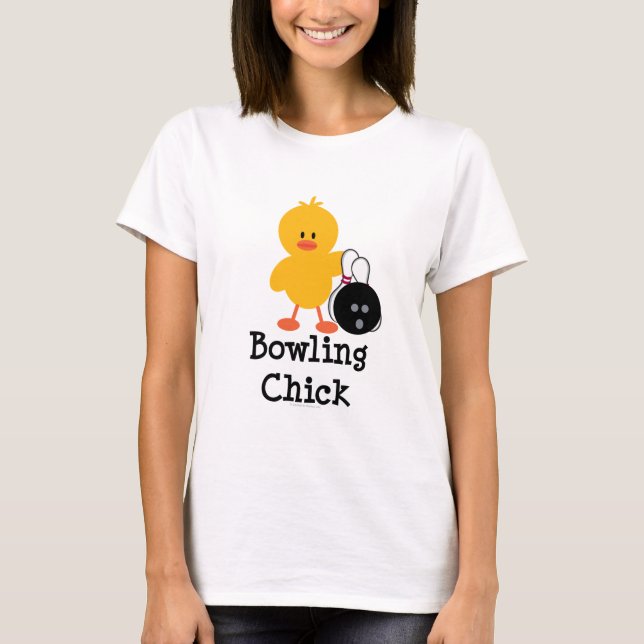 Skjorta för bowlingchick T Tee Shirt (Framsida)