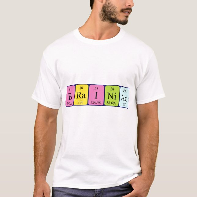Skjorta för Brainiac periodisk bordnamn Tee Shirt (Framsida)