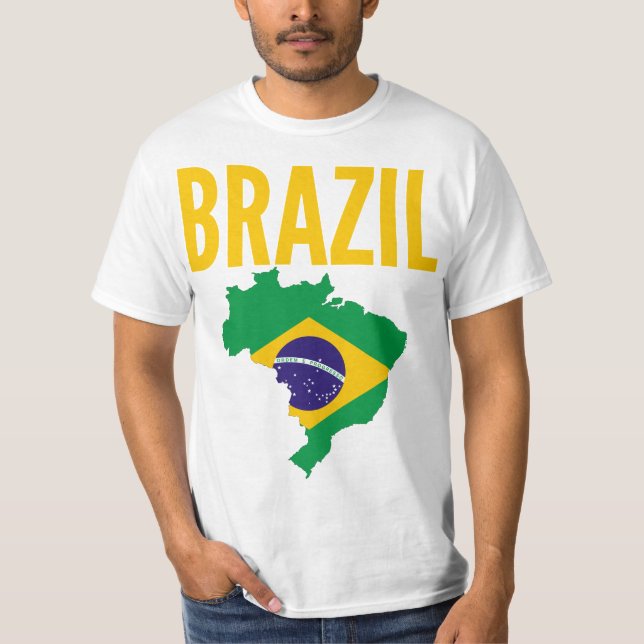 Skjorta för Brasilien medborgarekarta T T Shirt (Framsida)
