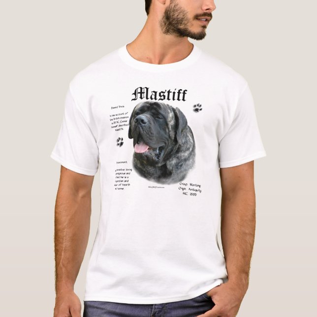 Skjorta för Brindle Mastiff History Tee Shirt (Framsida)