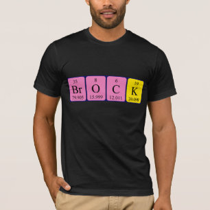 Skjorta för Brock periodisk bordnamn T Shirt