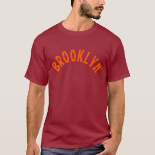 Skjorta för Brooklyn NYC old schooltext - orange Tee Shirt