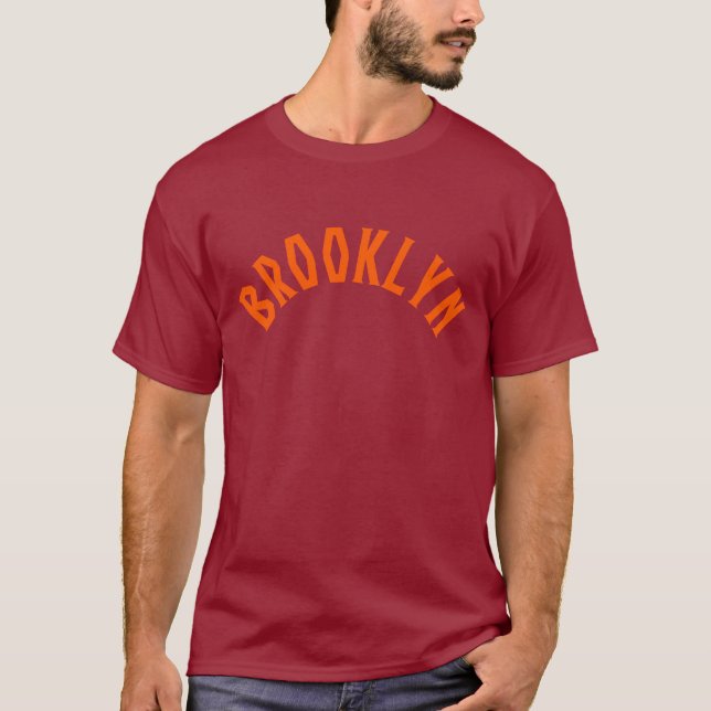 Skjorta för Brooklyn NYC old schooltext - orange Tee Shirt (Framsida)