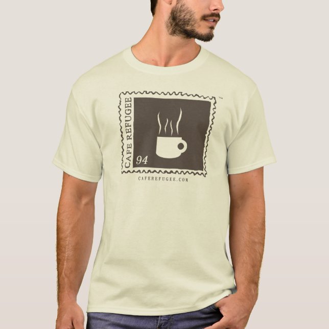 Skjorta för Cafeflyktinglogotyp T-shirt (Framsida)
