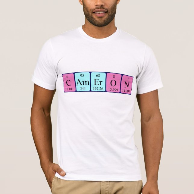 Skjorta för Cameron periodisk bordnamn Tee Shirt (Framsida)