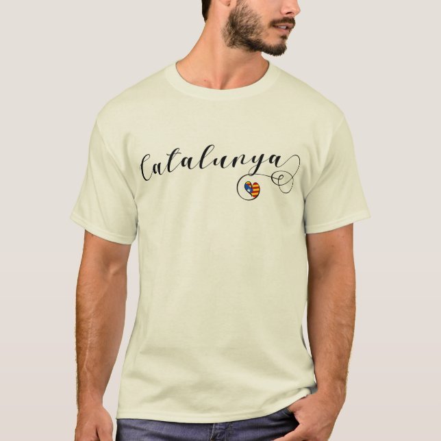 Skjorta för Catalunya hjärtautslagsplats, Catalan T-shirt (Framsida)