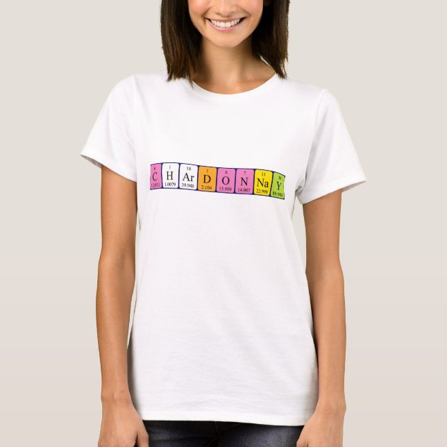Skjorta för Chardonnay periodisk bordnamn Tee Shirt (Framsida)
