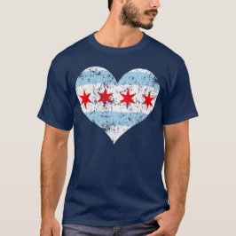 Skjorta för Chicago flaggahjärta t Tee Shirt