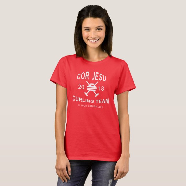 Skjorta för CorJesu krullande lag, 2018 Tee (Hel framsida)