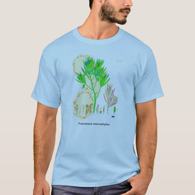 Skjorta för CYCADPodocarpustryck T-shirt (Framsida)