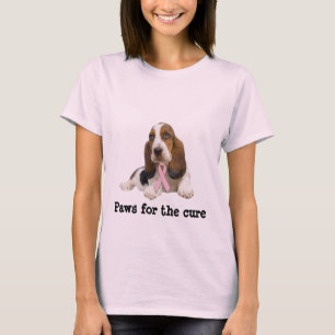 Skjorta för damer för Bassethundbröstcancer Tee Shirt