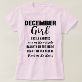 Skjorta för damer T för gåva för December T-shirt