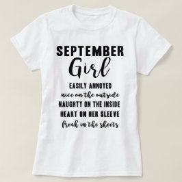 Skjorta för damer T för gåva för September T-shirt