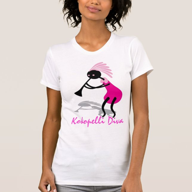 SKJORTA FÖR DIVA T FÖR KOKOPELLI ROSA T-SHIRT (Framsida)