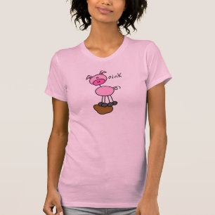 Skjorta för djur för grisstick figurlantgård t shirt