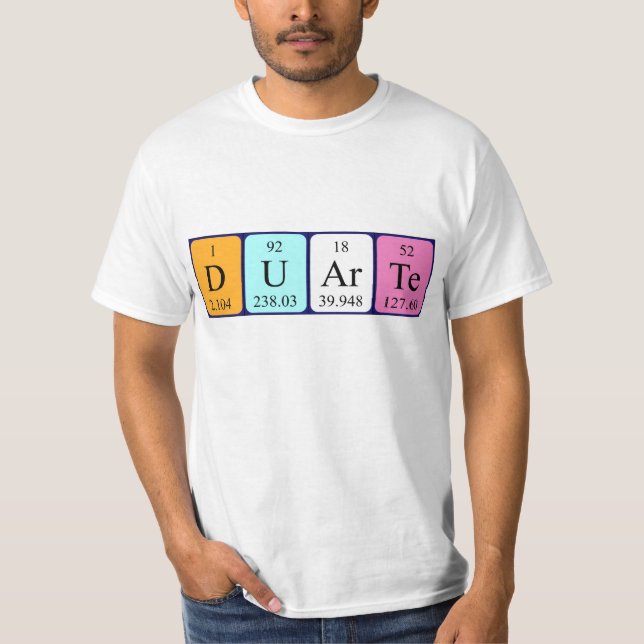 Skjorta för Duarte periodisk bordnamn T Shirt (Framsida)