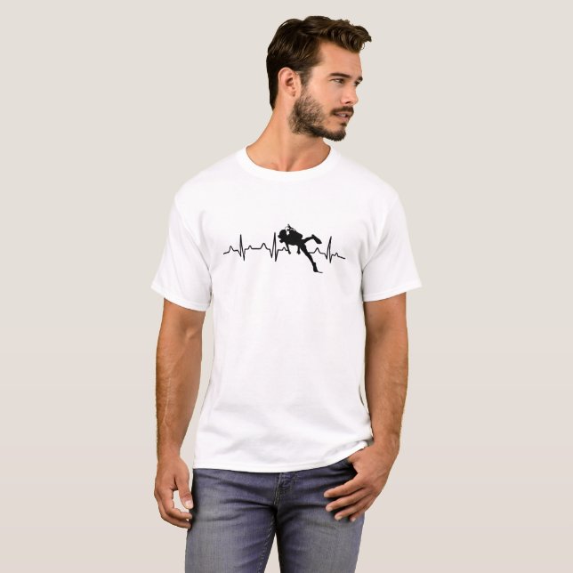 Skjorta för dykahjärtslag T Shirt (Hel framsida)
