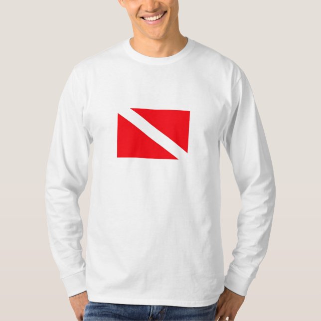 Skjorta för dykflaggalångärmad tee shirt (Framsida)