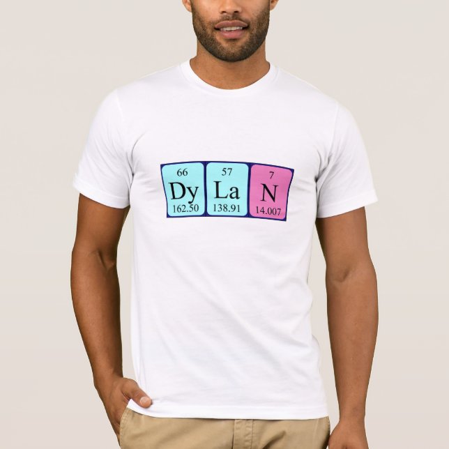Skjorta för Dylan periodisk bordnamn T Shirt (Framsida)