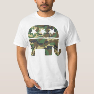 Skjorta för elefant t för kamouflage republikans t-shirt