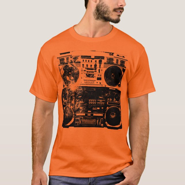 Skjorta för färg för old schoolBoombox Tie Tee Shirt (Framsida)