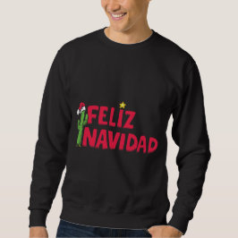 Skjorta för Feliz Navidad svart tröja T Långärmad Tröja