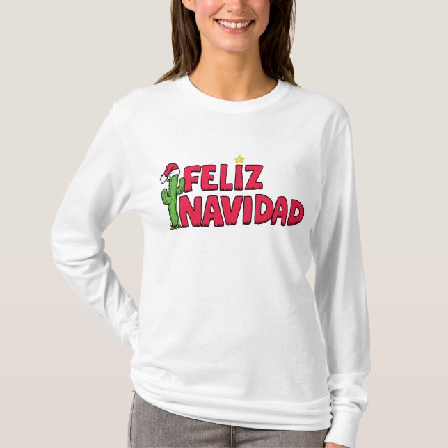 Skjorta för Feliz Navidad tröja T (Framsida)