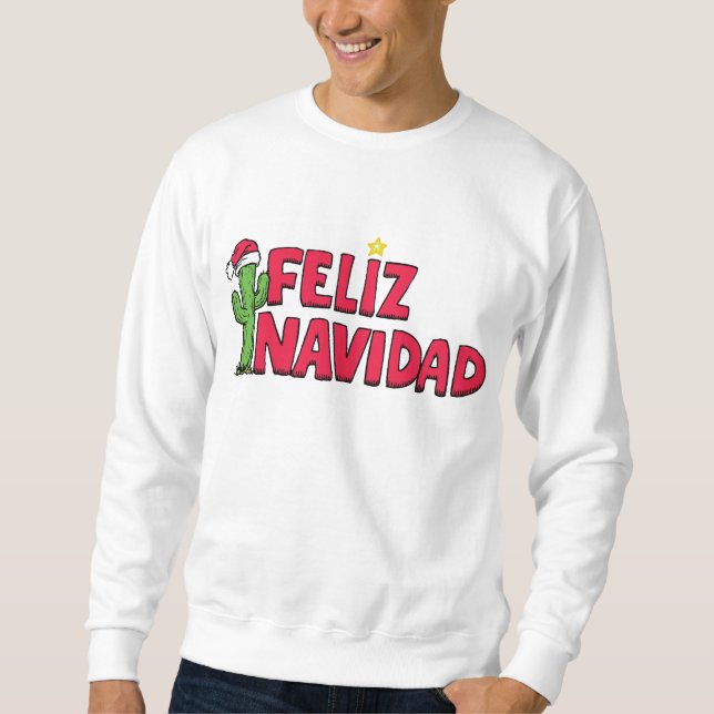 Skjorta för Feliz Navidad tröja T Långärmad Tröja (Framsida)