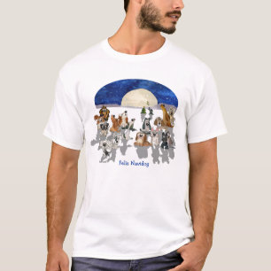 Skjorta för Feliz Navidog rolig tecknad T-shirt