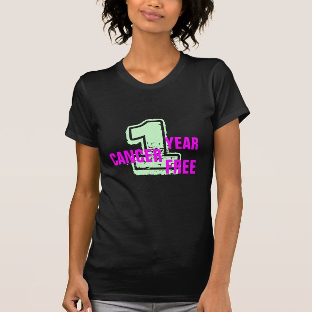 Skjorta för firande för 1 år cancer fri tee shirt (Framsida)