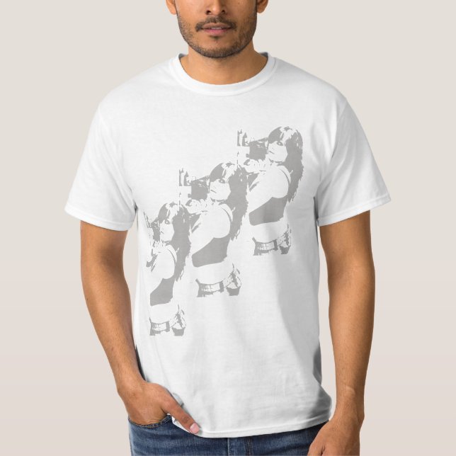 Skjorta för flicka T för vitelefant tre Shirt (Framsida)