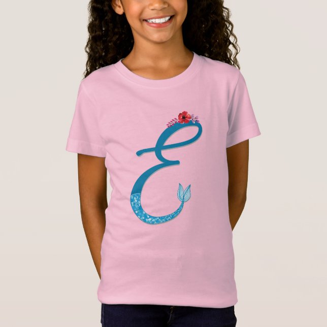 Skjorta för flickasjöjungfrubrev E T Shirt (Framsida)