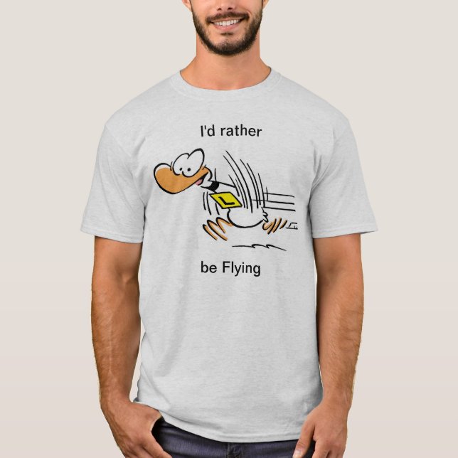 Skjorta för flyg för Ding anka rolig Tee Shirt (Framsida)