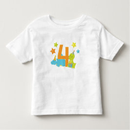 Skjorta för födelsedag för babyDinosaurs fyra årig T-shirt