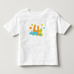 Skjorta för födelsedag för babyDinosaurs fyra T-shirt