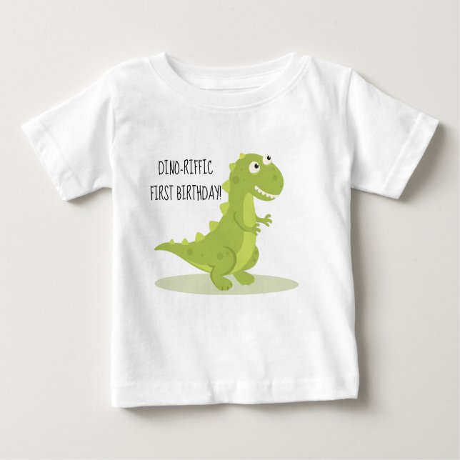 Skjorta för födelsedag för ungeDinosaur första T Shirt (Framsida)