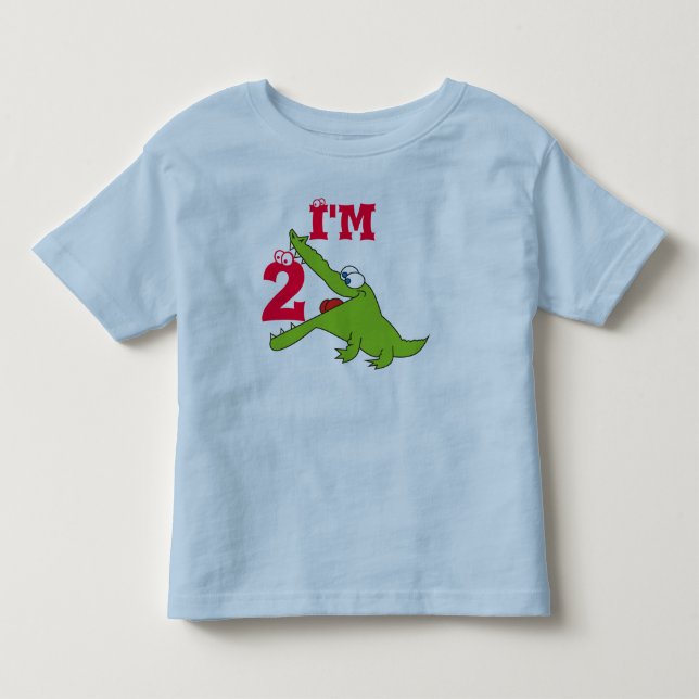 Skjorta för födelsedag T för rolig alligator 2nd, Tee Shirt (Framsida)