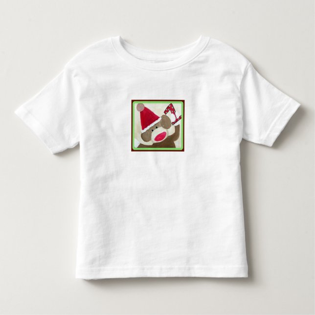 Skjorta för födelsedag T för sock monkey första Tee Shirt (Framsida)