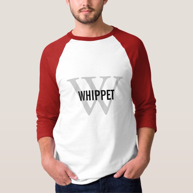Skjorta för för Whippet avelMonograms/hund älskare Tröja (Framsida)